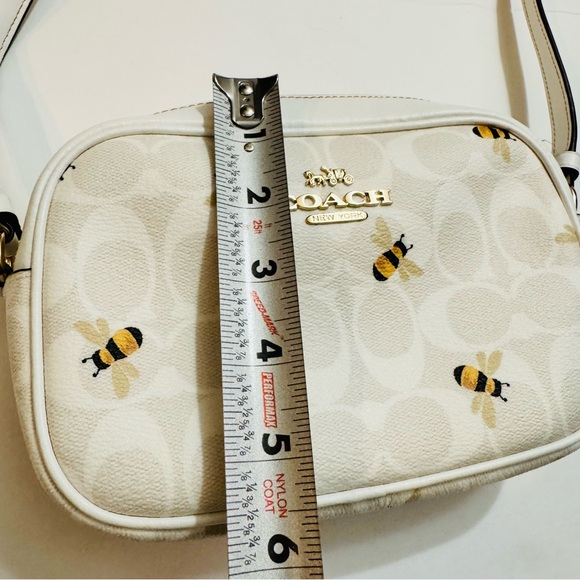 COACH Designer Mini Jamie Camera Bag Signature With Bee Print purse Crossbody - Picture 3 of 8
